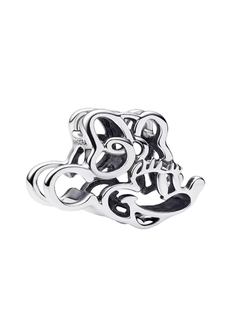 New Sterling Silver Minnie Mouse Openwork Charm
